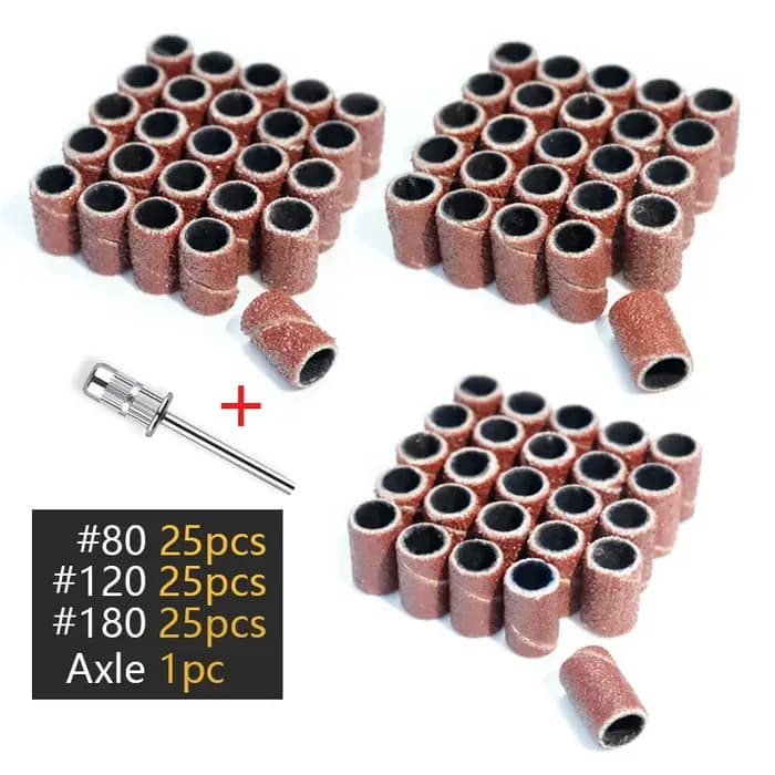 100/50/25 pièces bandes d'anneau de ponçage des ongles manucure électrique forets