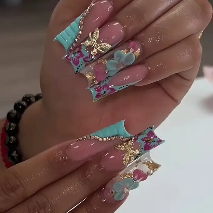 Faux ongles français Sweet Cool Spice Girl souhaits on N64.Black