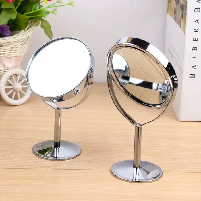 Miroir de maquillage de bureau rotatif double face