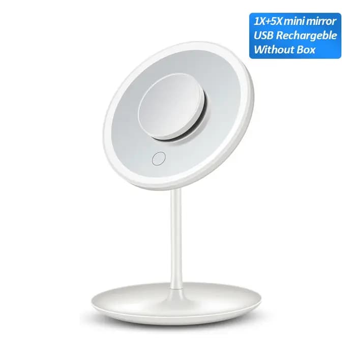 Miroir de maquillage LED 1X 5X Grossissement Rotation Portable Double Face Cosmétique Miroirs Avec L
