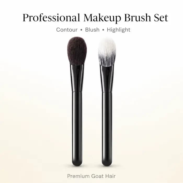 Ensemble de pinceaux de maquillage professionnels - Poils synthétiques doux et moelleux pour le fond de teint