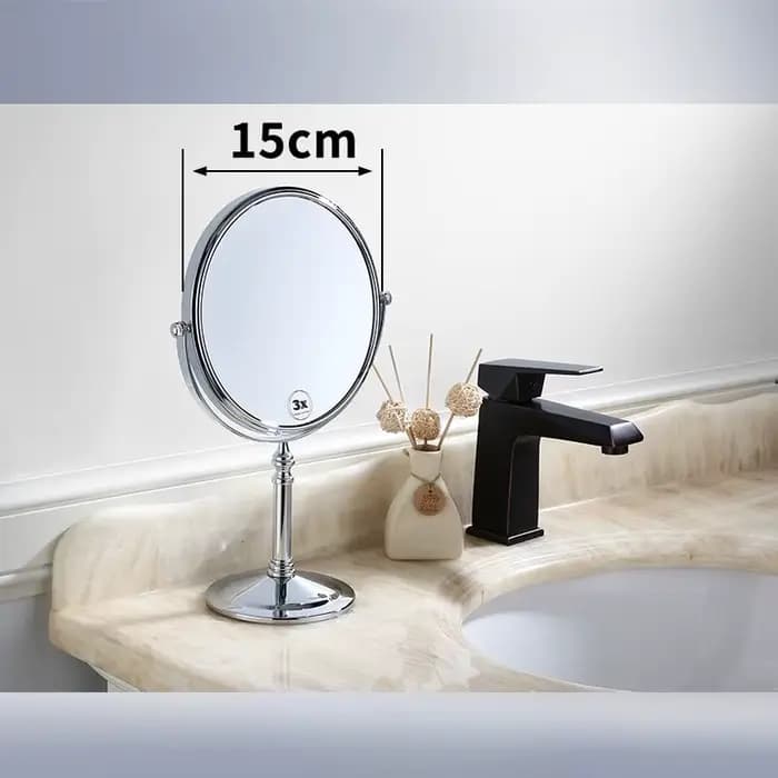 Miroir de maquillage en laiton Antique 3X