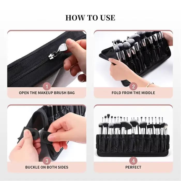 Sac de rangement multifonctionnel pour pinceaux de maquillage