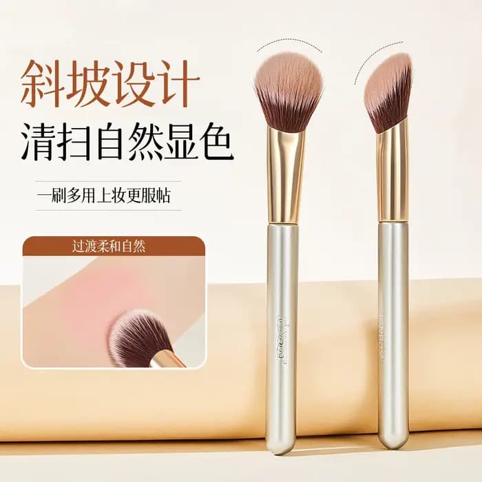Pinceau à blush angulaire JONBOS : Pinceau de maquillage multifonctionnel pour estomper, contourner et illuminer