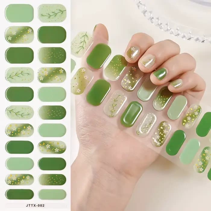 1 feuille d'autocollants pour ongles en Gel durci, bandes de vernis à ongles longue durée, couvertur