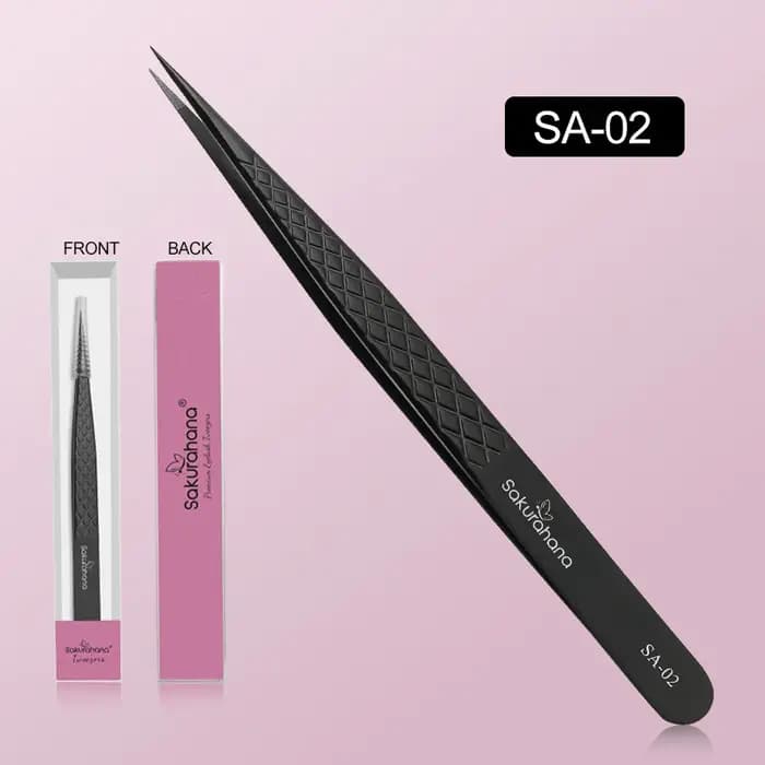 SAKURAHANA pince à cils professionnelle pointe en Fiber noire pour Extensions