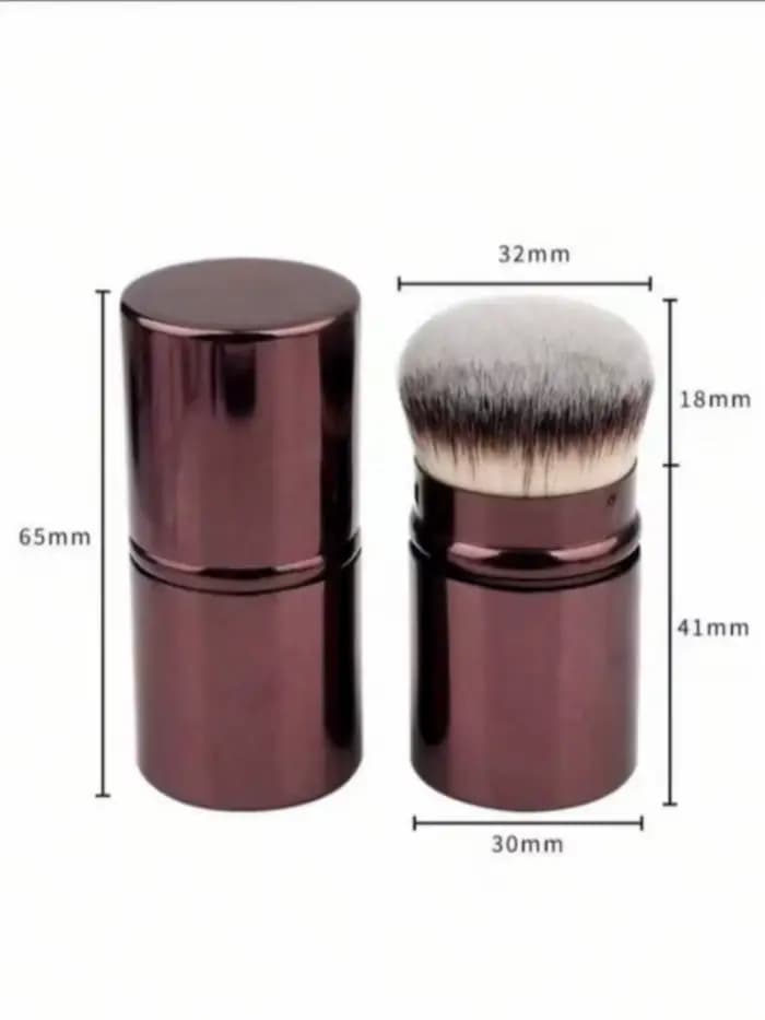 1 pinceau de maquillage pour fond de teint rétractable avec couvercle