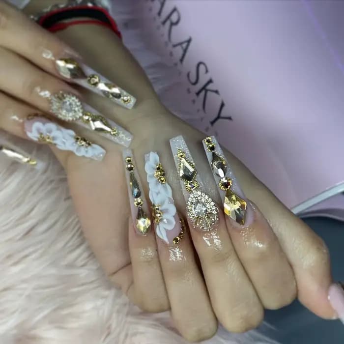 Verre de champagne rouge cristal diamant plat strass Nail Art décoration 21 grille boîte ongles acce
