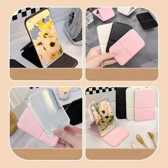 Miroir de maquillage portable pliable pour filles