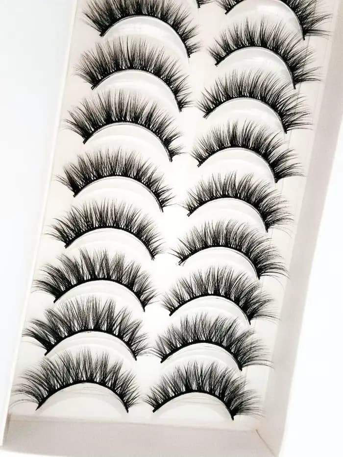 HBZGTLAD 10 paires Faux vison Faux cils naturel Long maquillage 3d vison cils Extension cils courts