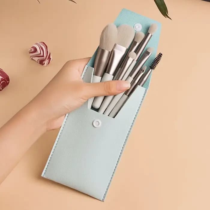Ensemble de 8 mini pinceaux de maquillage doux en forme de macaron