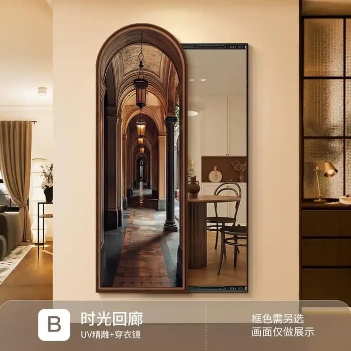 Art miroir irrégulier cadre esthétique verre Compact femmes luxe