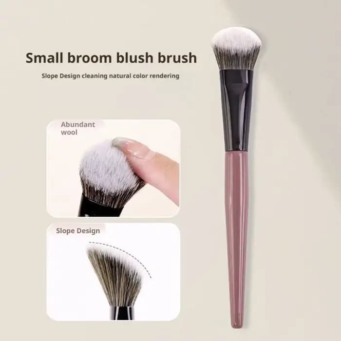 Pinceau à blush en poudre à surface inclinée, design tendance, pinceau simple pour le visage, poils