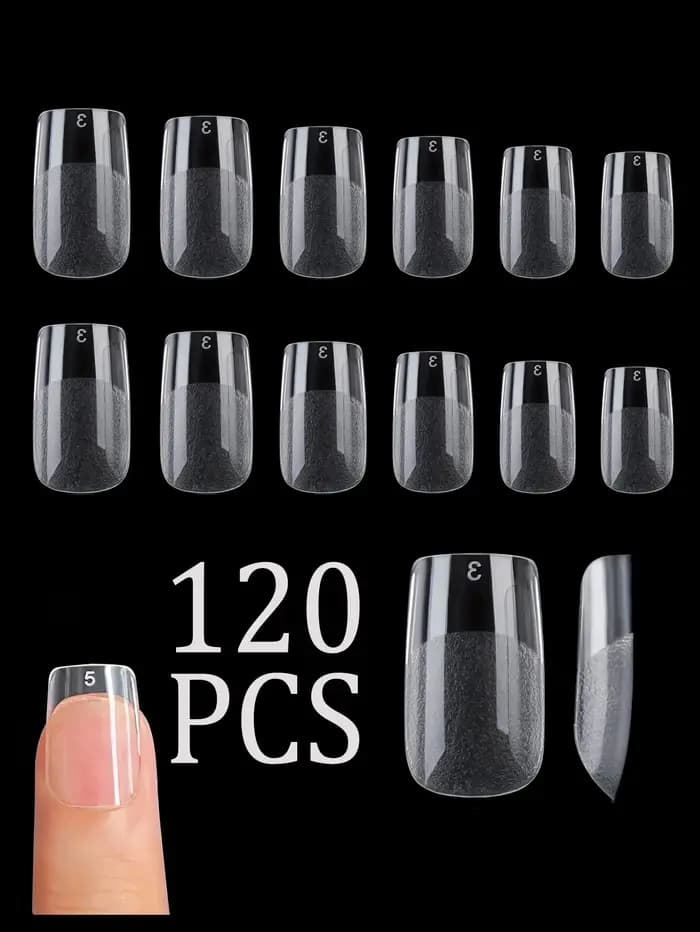 120 pièces longs clair cercueil ongles conseils courbe Extra longue demi couverture