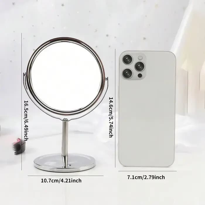 Miroir de maquillage double face 3/4/5 pouces – grossissement 2X, réflexion claire, format de voyage