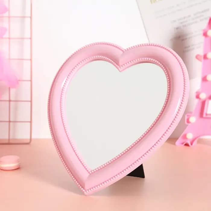 Miroir cosmétique décoratif de célébrité Web, cœur de fille, dortoir étudiant