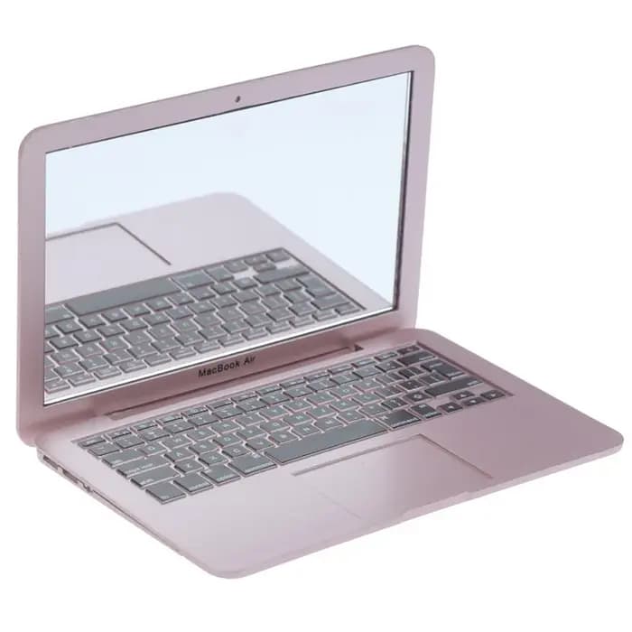 Mini miroir de maquillage de poche en forme d'ordinateur portable pour fille