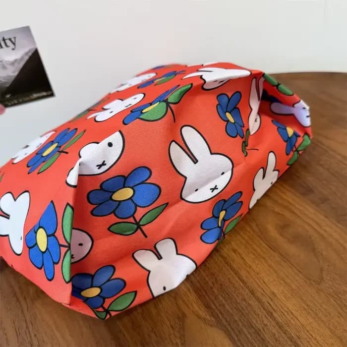 Sac de maquillage imprimé Miffy Kawaii, sac à trois pièces, sac de rangement multifonctionnel, trousse de toilette portable, cadeau pour fille