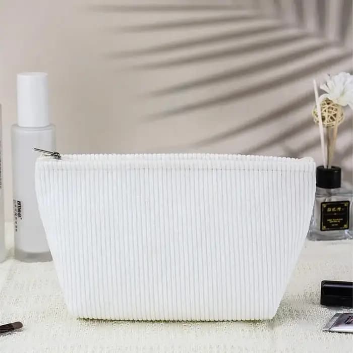 Trousse de Toilette de Voyage, Pochette pour Serviettes Hygiéniques, Mignonne Pochette de Rangement Cosmétique en Velours Côtelé, Petite Trousse de Maquillage pour Femme, Étui pour Câbles