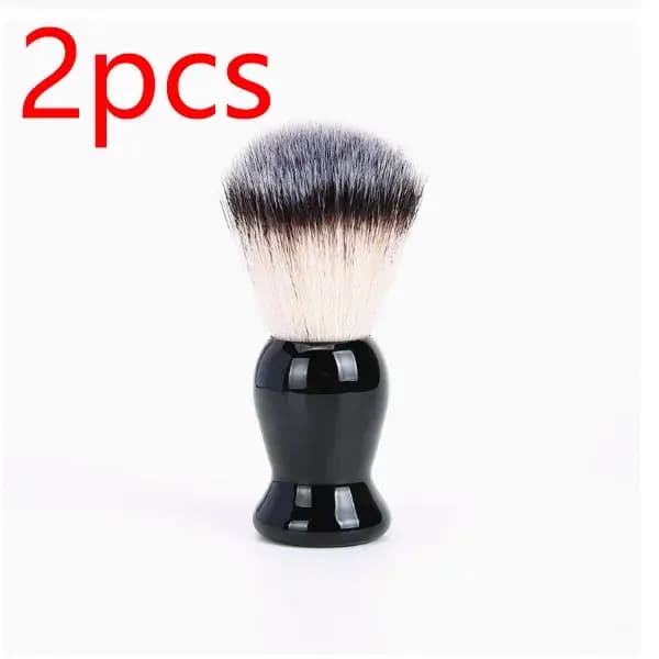 Pinceau à raser la barbe, pinceaux de maquillage, 1 pièce, manche en bois, poils naturels, pour salon de coiffure, barbier, mousse à raser, outils de nettoyage facial pour hommes