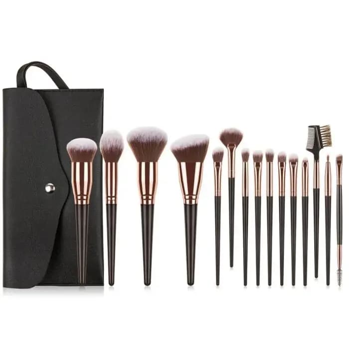 Ensemble de pinceaux de maquillage Champagne chaud pour femmes fond de teint cosmétique poudre Blush fard à paupières