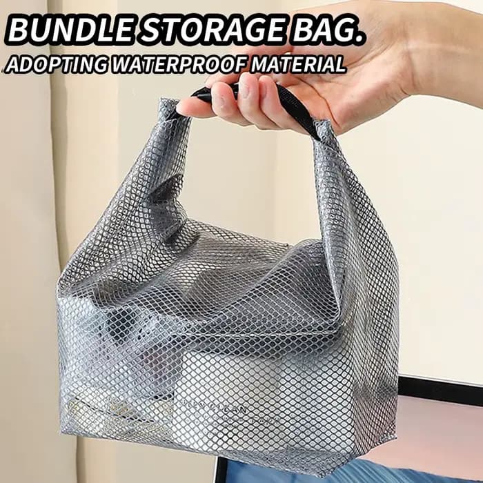 Trousse de toilette en maille imperméable, organiseur de cosmétiques à cordon avec boucle à dégagement rapide, pochette transparente pour voyage, gym et salle de sport