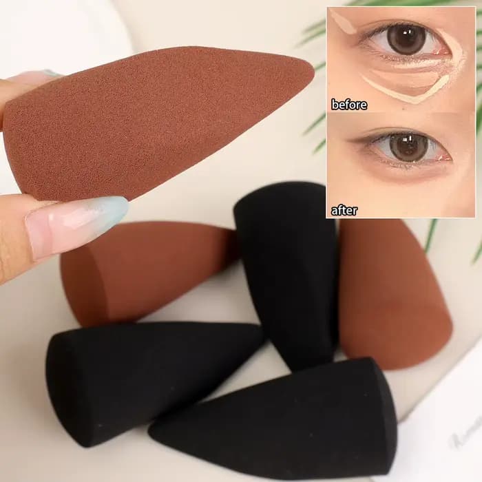 Lot de 4 éponges de maquillage coniques et à surface coupée