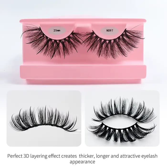 REDSIREN Faux cils en vison pointes vaporeux épais naturel pleine bande cils nouveau maquillage moel