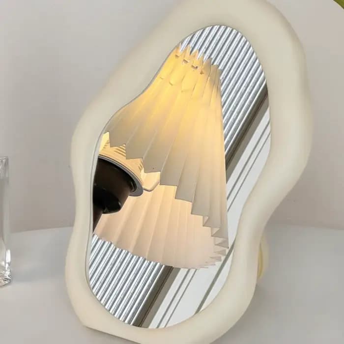 Miroir de maquillage décoratif en forme de nuage, style crème, simple, sur pied, pour coiffeuse, mir