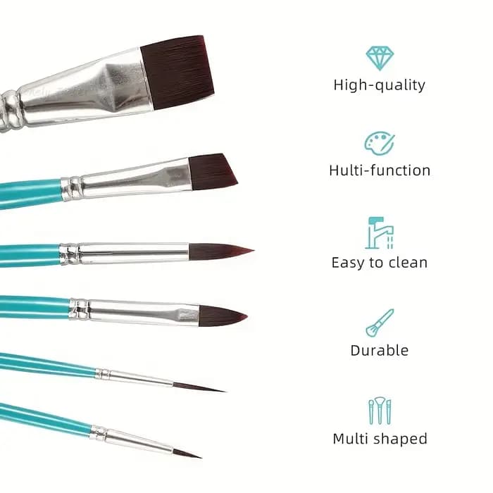 Lot de 12 pinceaux professionnels pour maquillage artistique avec poils en nylon