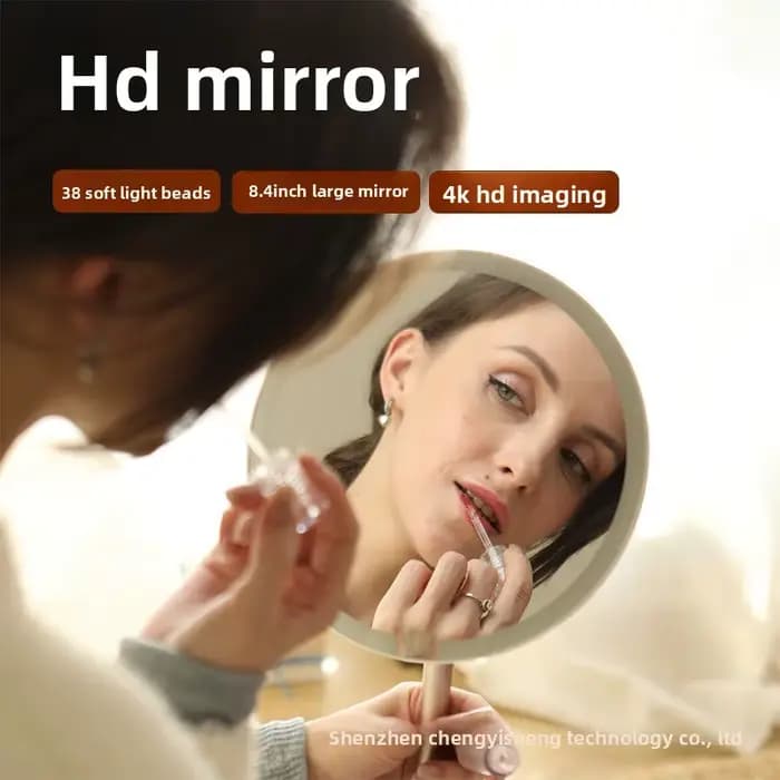Miroir de maquillage circulaire à LED