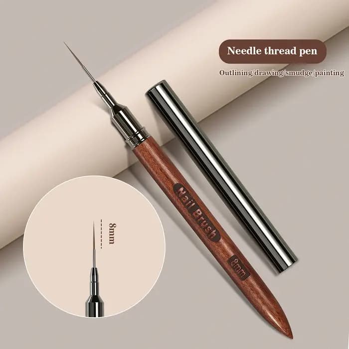 Brosse à ongles manche en bois Gel Nail Art Liner bricolage peinture