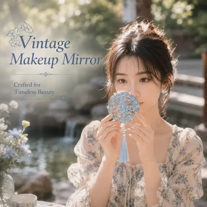 Miroir de maquillage de style chinois ancien