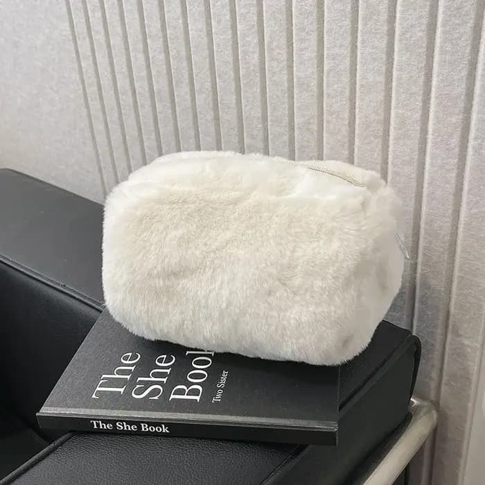 1 joli sac de rangement pour maquillage en peluche - Sac