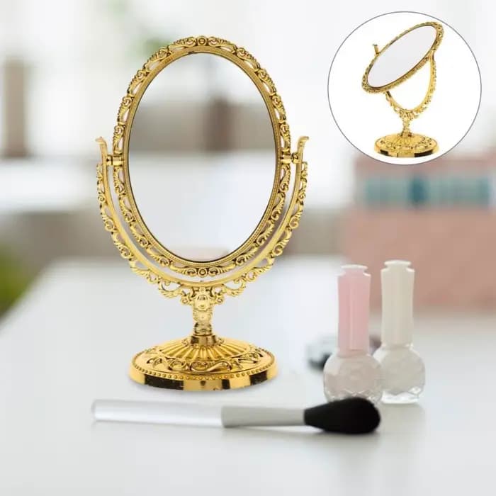 Miroir de maquillage à Rotation Double face