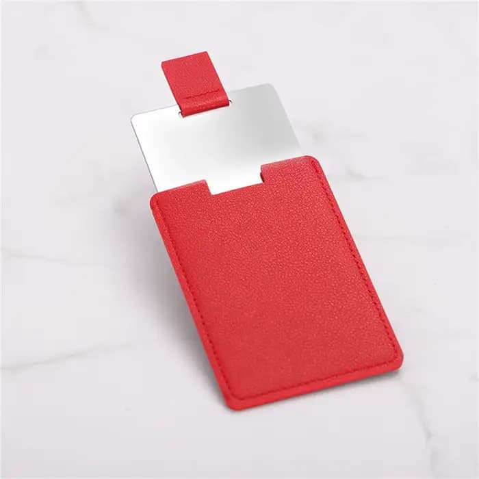 Mini miroir compact en acier inoxydable, miroir cosmétique ultra-fin pour voyage, cadeau, soins pers