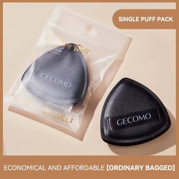 GECOMO Éponge de beauté noire double face – Conception triangulaire premium, texture douce et lisse,