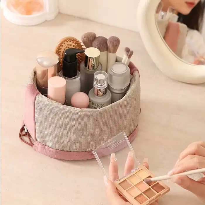 Trousse de maquillage imperméable en velours