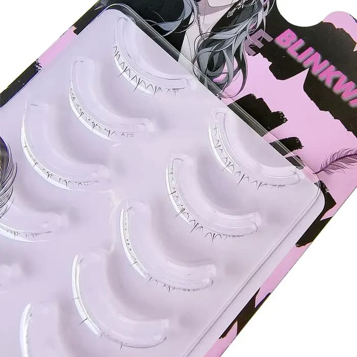 5 paires de faux cils inférieurs à bande transparente, faits à la main, naturels, Manga, maquillage