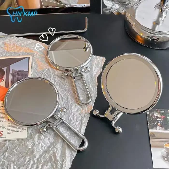 Miroir pliable portable double face grossissement 2x/5x/10x 360 ° Outil de maquillage sur pied de table