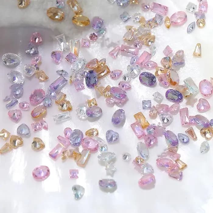 50 pièces 3D 5A 1-4MM Mini Zircon Nail Art strass cristal diamant accessoires pour paillettes manucu