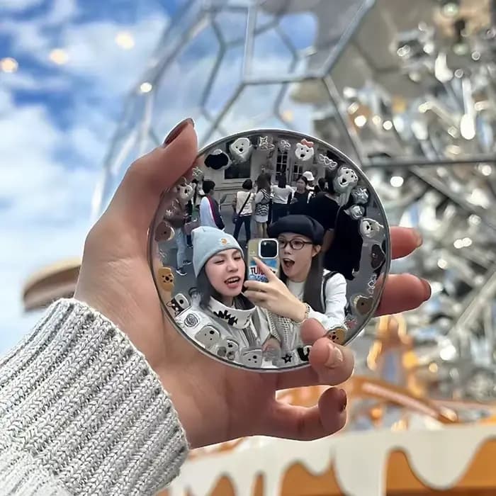 Miroir convexe rond pour voyage
