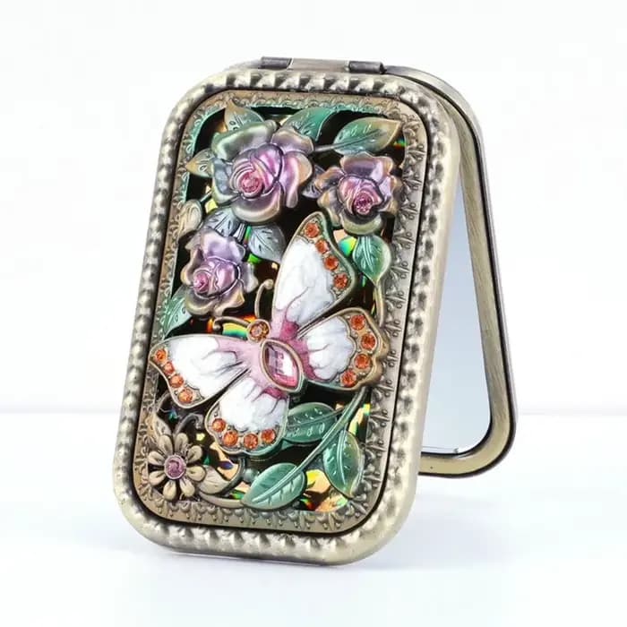 Miroir de maquillage Vintage carré rétro Compact