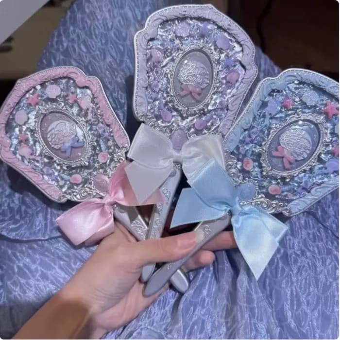 Flowerknows Mirror Midsummer Night Bunny Garden Mirrors Strawberry Cupid Handheld Makeup