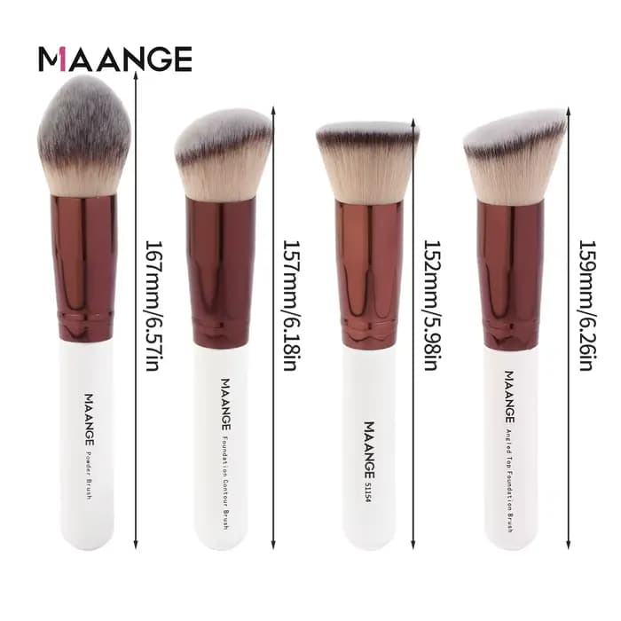 MAANGE 4 pièces pinceaux de maquillage avec étui fond de teint correcteur poudre pinceau