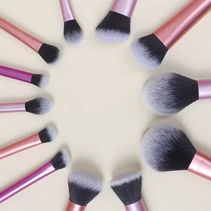 Ensemble de 12 pinceaux de maquillage multifonctionnels : pinceau pour poudre libre