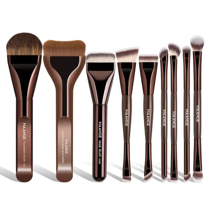 MAANGE – Lot de 9 pinceaux de maquillage multifonctionnels pour le visage, pinceau de maquillage pou