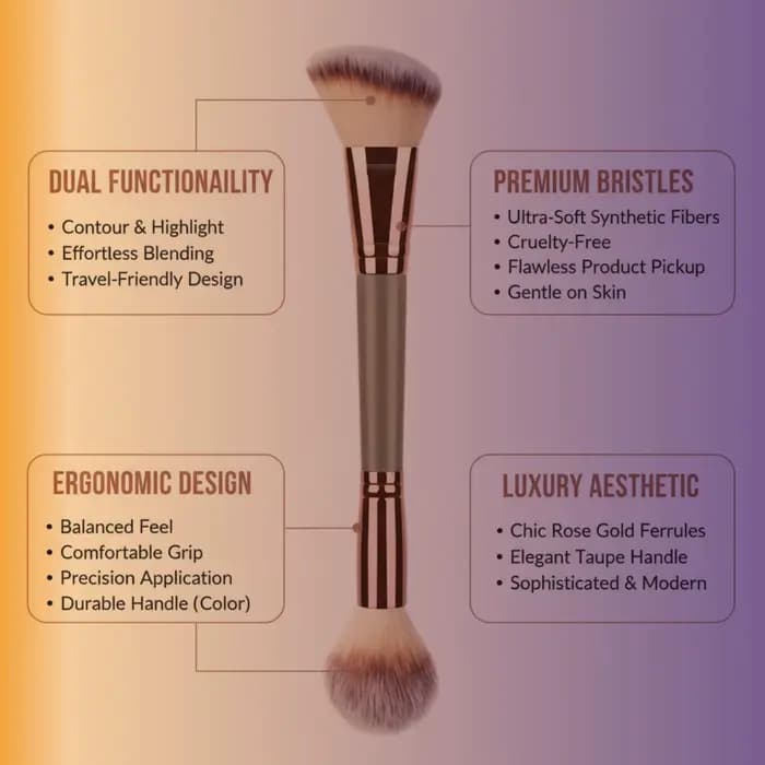 2 pinceaux de maquillage à double extrémité pour mélanger les liquides
