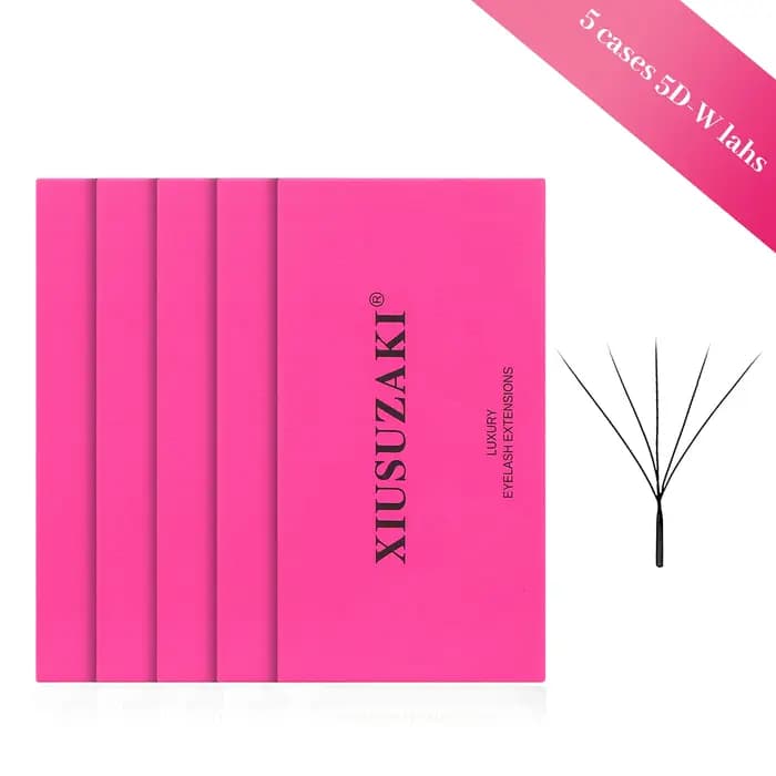 XIUSUZAKI 5 plateaux/lot 5DW Extensions de cils noir mat en forme de W ventilateurs de Volume préfab