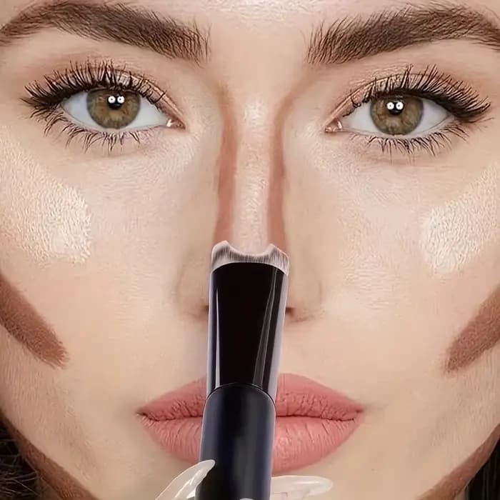 Pinceau de maquillage en forme de U pour Contour du nez